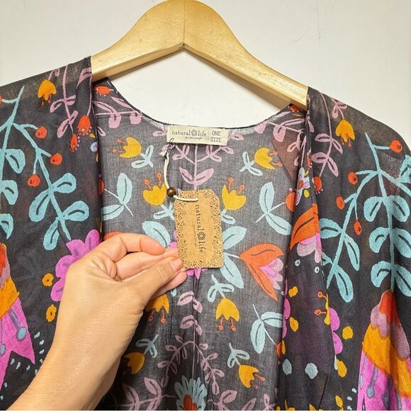 Natural Life  Nandita Tassel Floral Kimono One Size NWT - Picture 4 of 11
